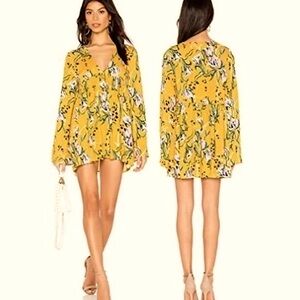 FREE PEOPLE BELLA FLORAL MINI TUNIC DRESS